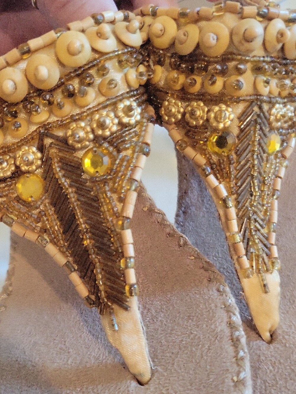 CL by Laundry Nude Beaded T-strap Sandals - Picture 5 of 8